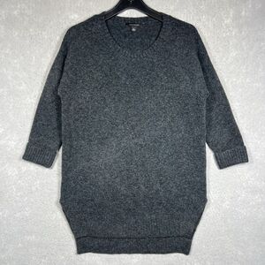 Ann Taylor Sweater Women’s Size Small Gray Wool Blend Tunic Crewneck 3/4 Sleeve